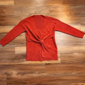 Wrap Sweater in Brick Red